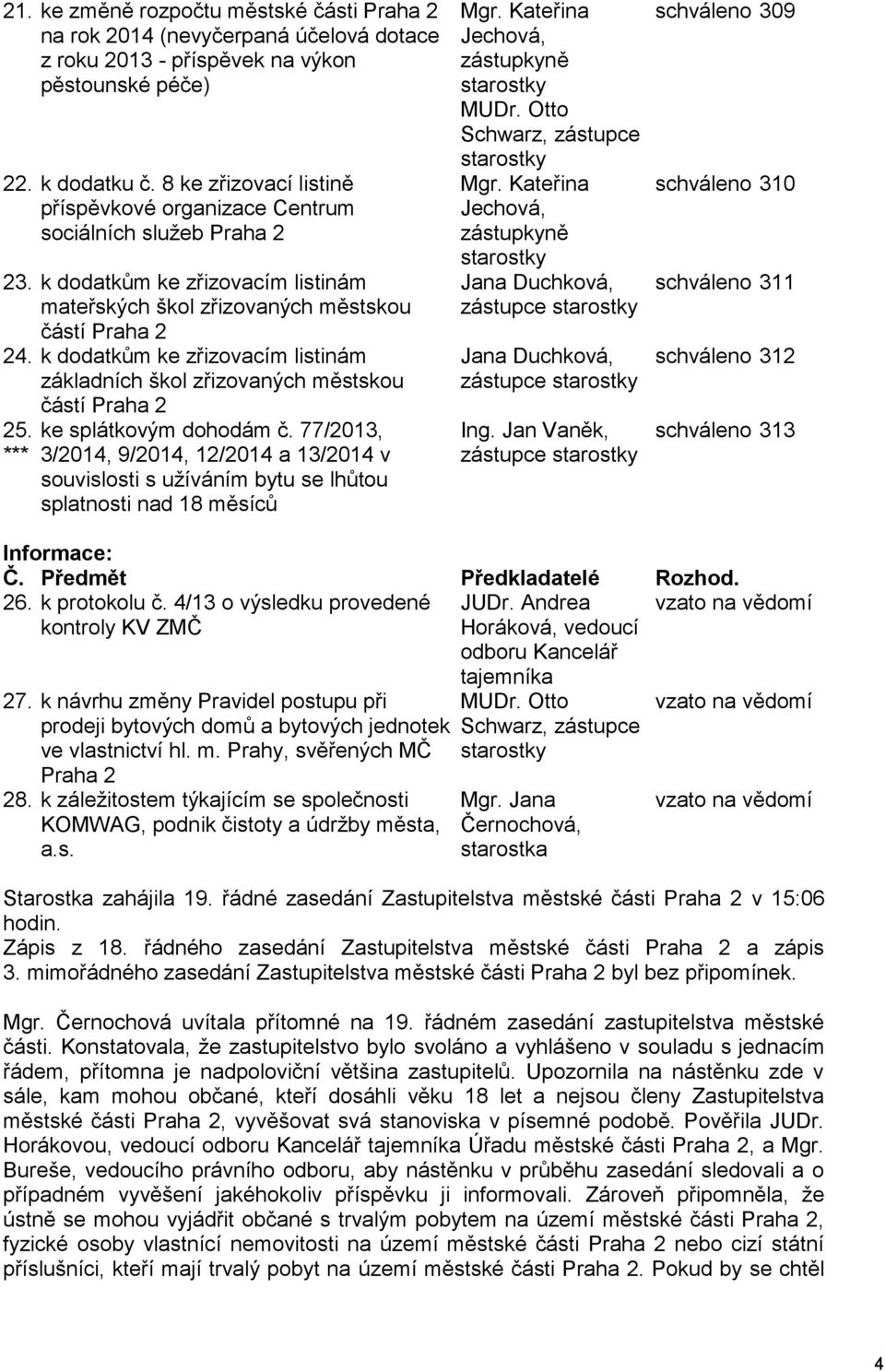 k dodatkům ke zřizovacím listinám základních škol zřizovaných městskou 25. *** částí Praha 2 ke splátkovým dohodám č.