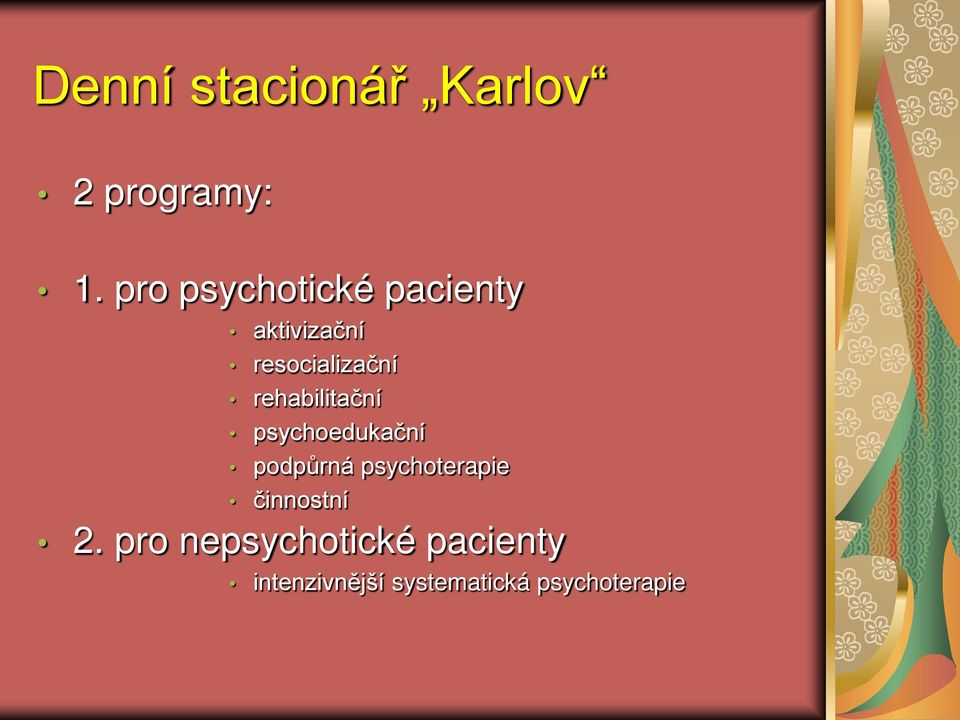 rehabilitační psychoedukační podpůrná psychoterapie