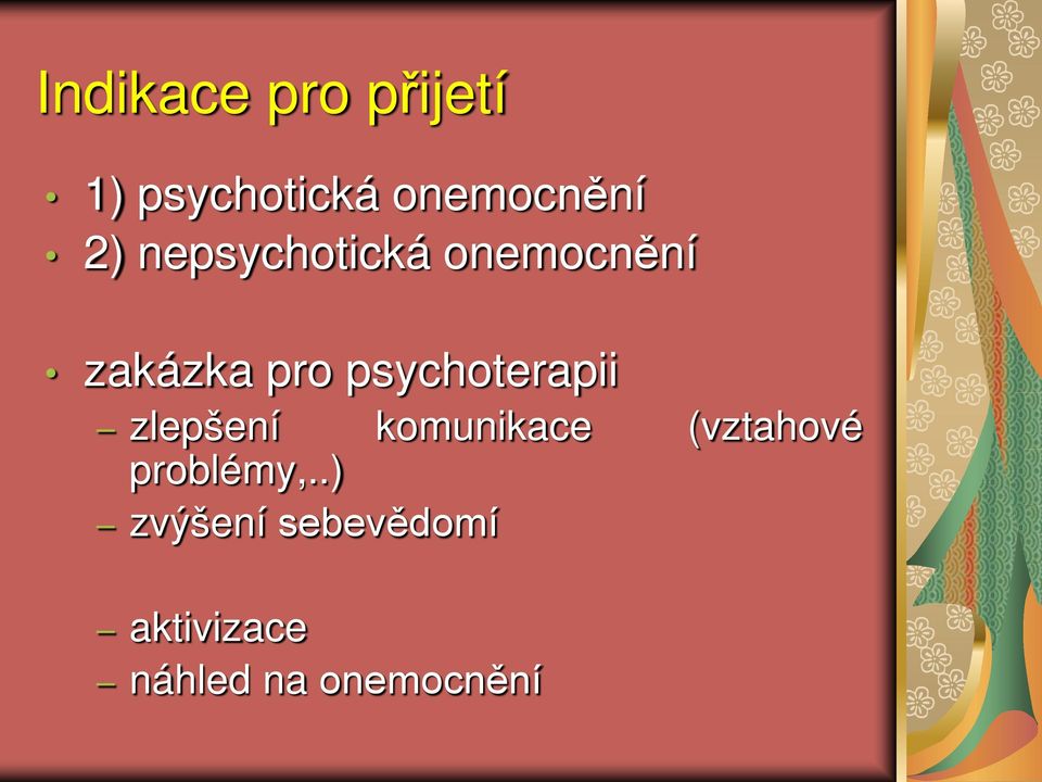 psychoterapii zlepšení komunikace (vztahové