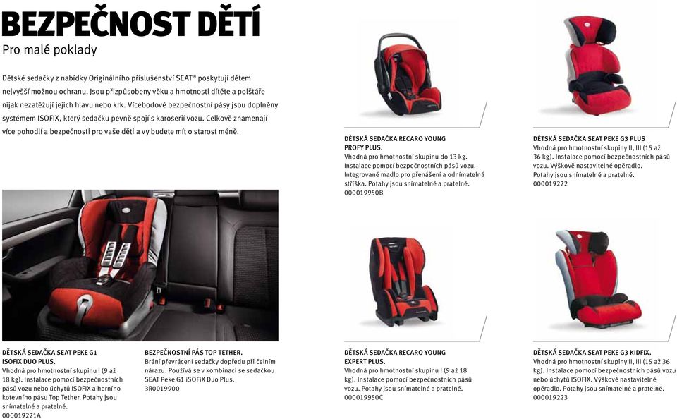 Celkově znamenají více pohodlí a bezpečnosti pro vaše děti a vy budete mít o starost méně. DĚTSKÁ SEDAČKA RECARO YOUNG PROFY PLUS. Vhodná pro hmotnostní skupinu do 13 kg.