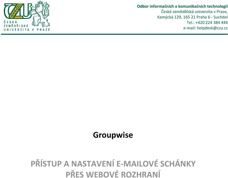 NASTAVENÍ