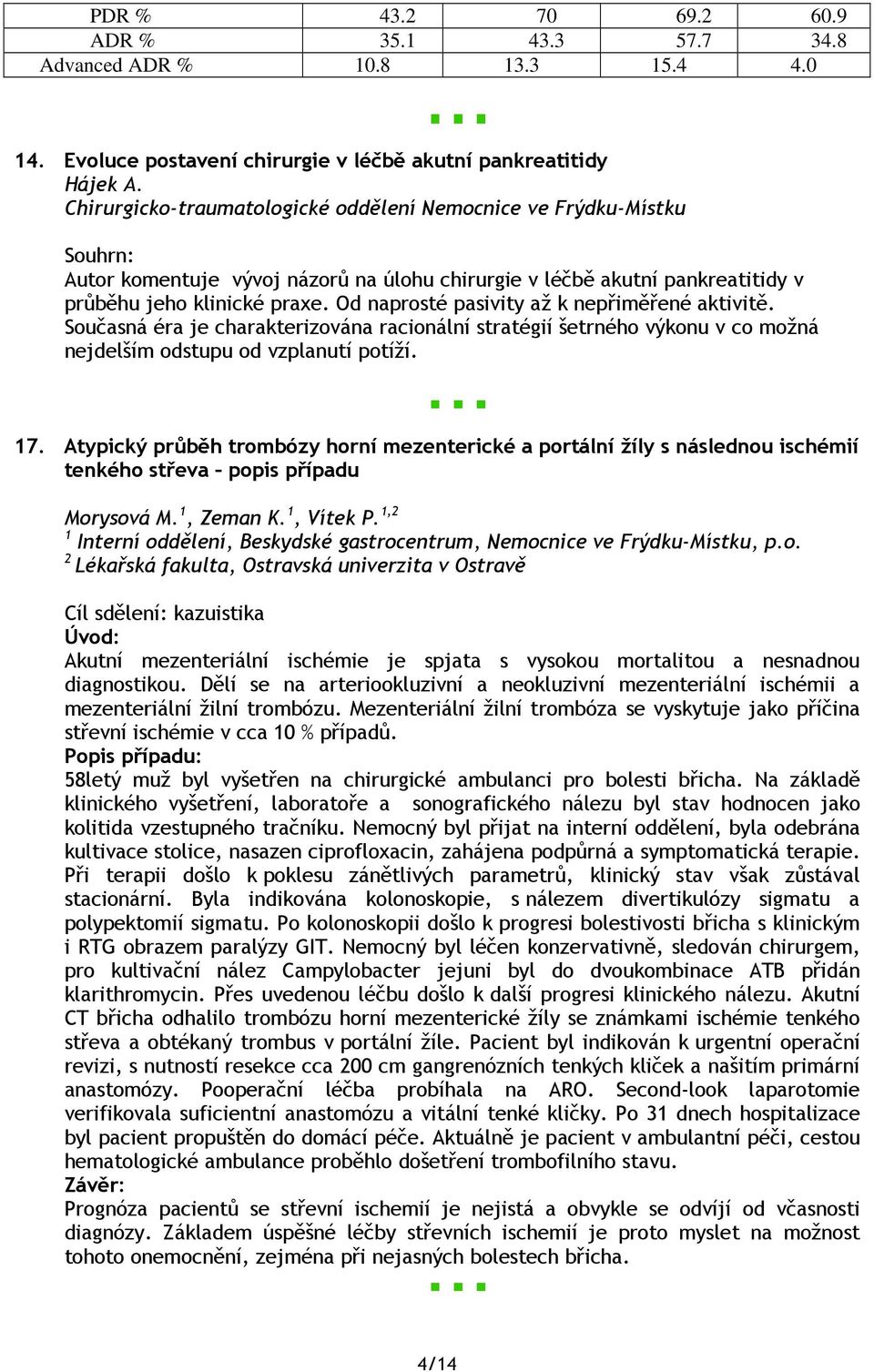 Od naprosté pasivity až k nepřiměřené aktivitě. Současná éra je charakterizována racionální stratégií šetrného výkonu v co možná nejdelším odstupu od vzplanutí potíží. 17.