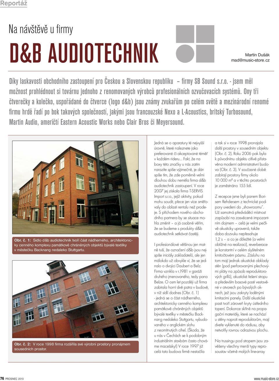 D&B AUDIOTECHNIK. Na návštěvě u firmy - PDF Free Download