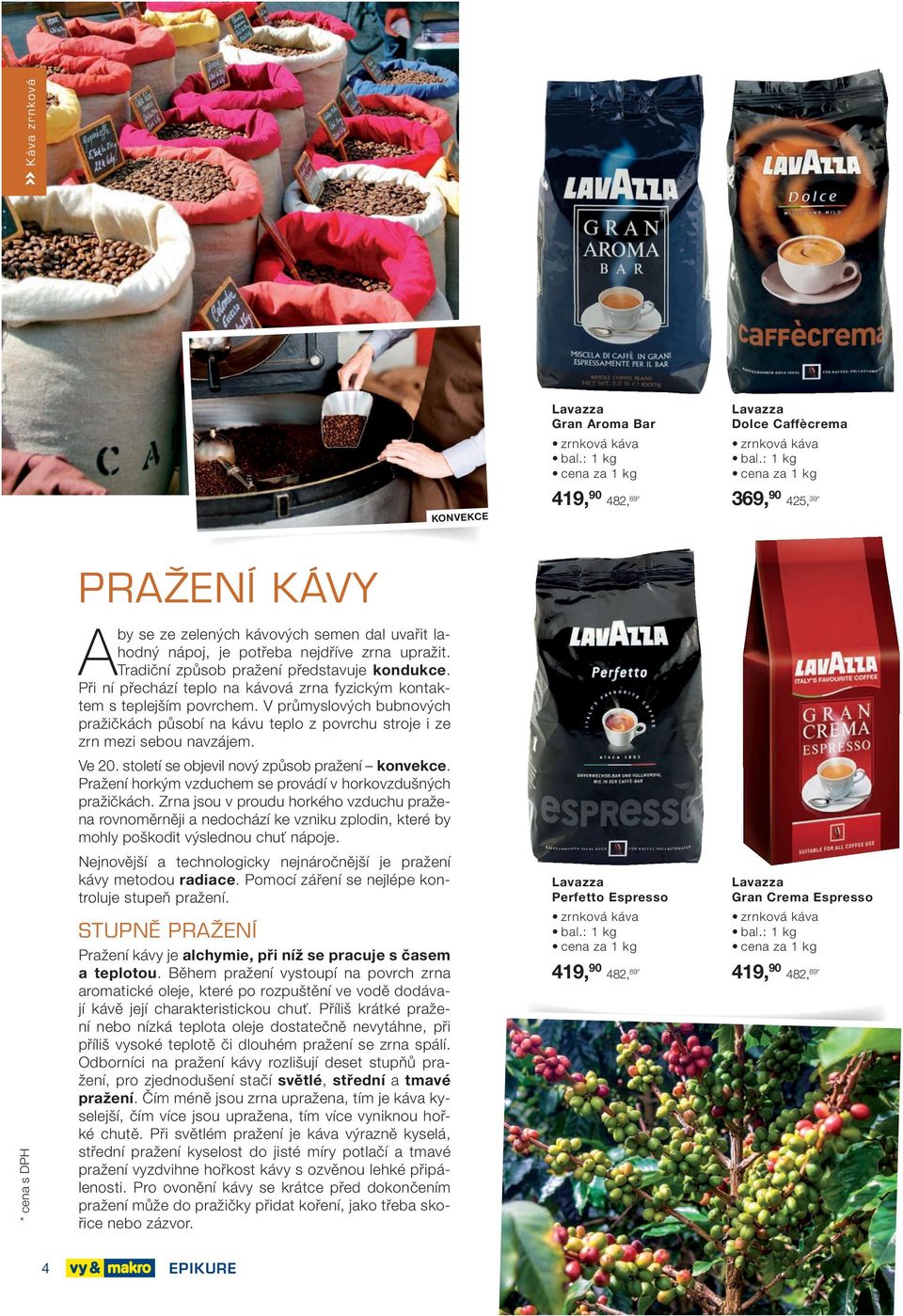 V průmyslových bubnových pražičkách působí na kávu teplo z povrchu stroje i ze zrn mezi sebou navzájem. Ve 20. století se objevil nový způsob pražení konvekce.