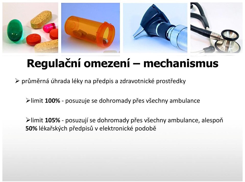 všechny ambulance limit 105% - posuzují se dohromady přes