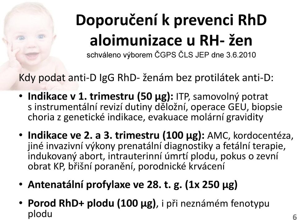 Indikace ve 2. a 3.