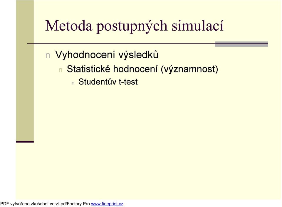 výsledků Statistické