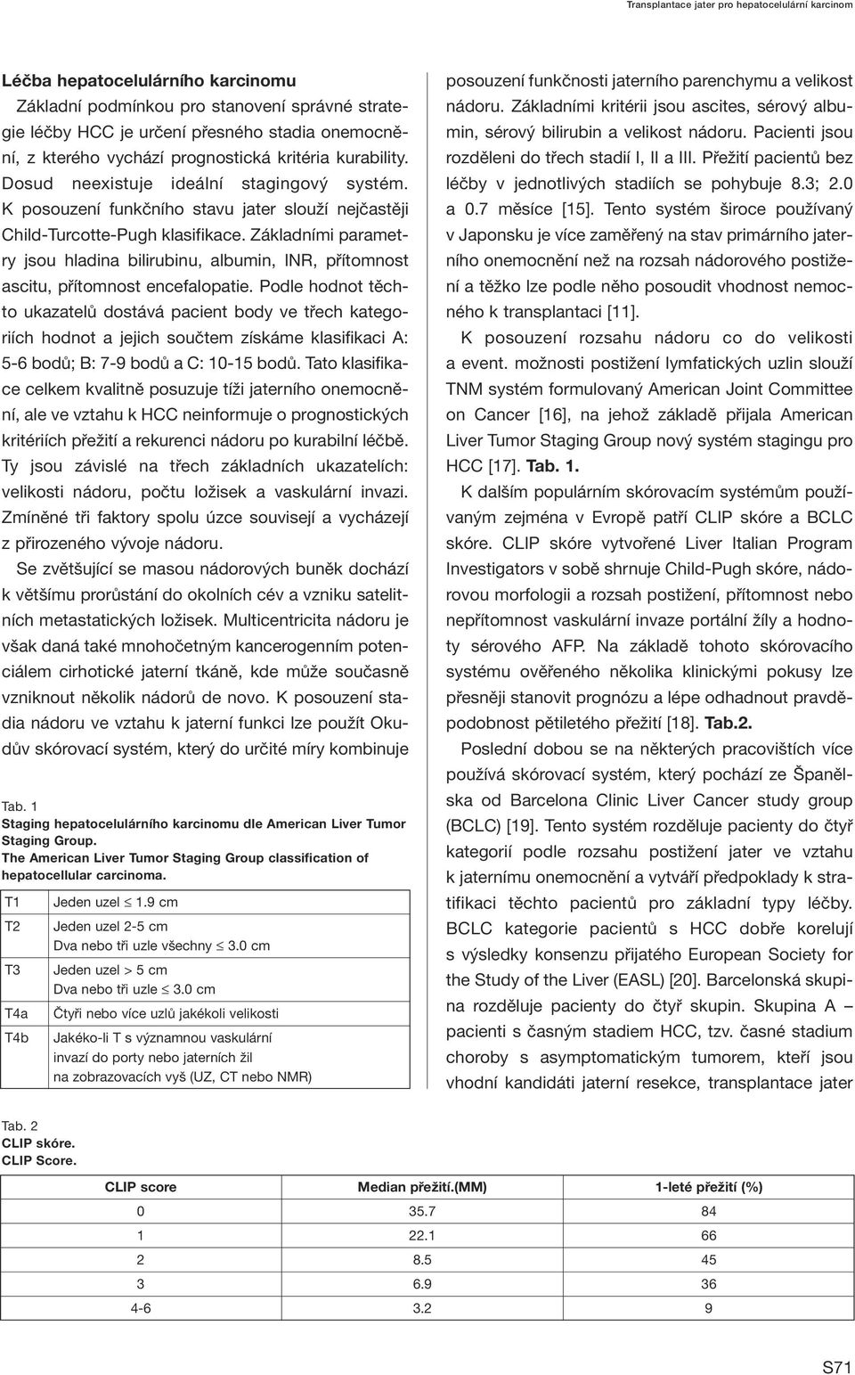 Základními parametry jsou hladina bilirubinu, albumin, INR, přítomnost ascitu, přítomnost encefalopatie.