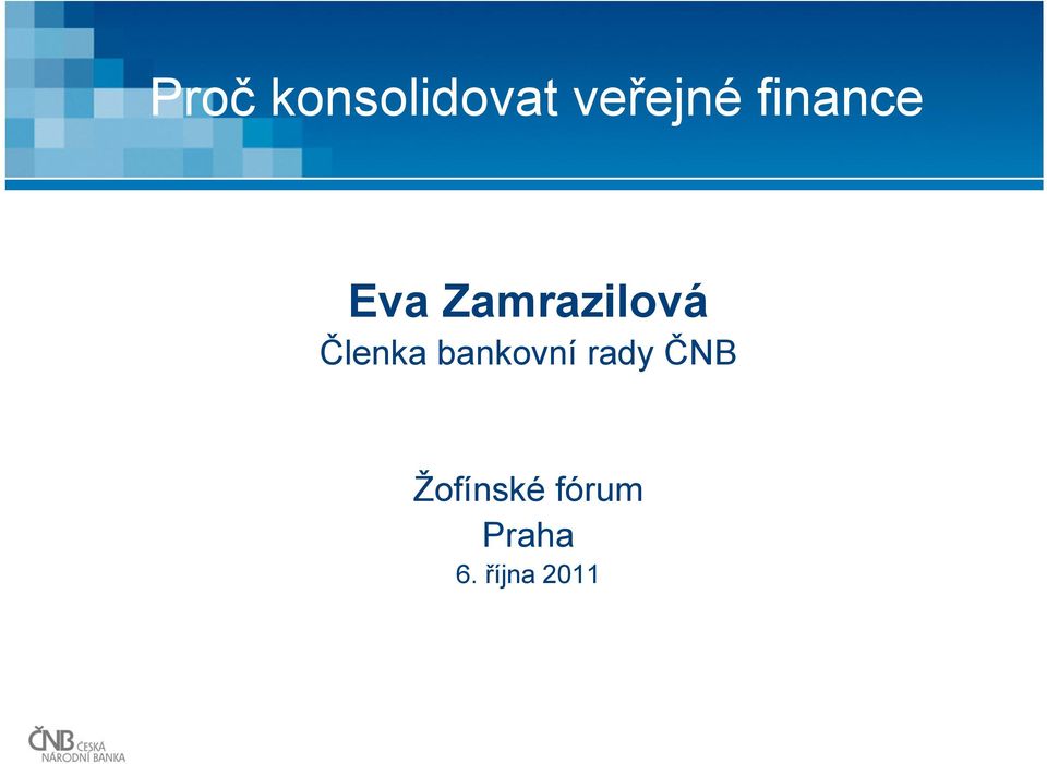 Členka bankovní rady ČNB