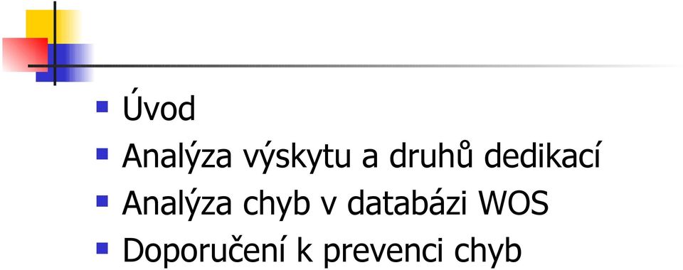 chyb v databázi WOS