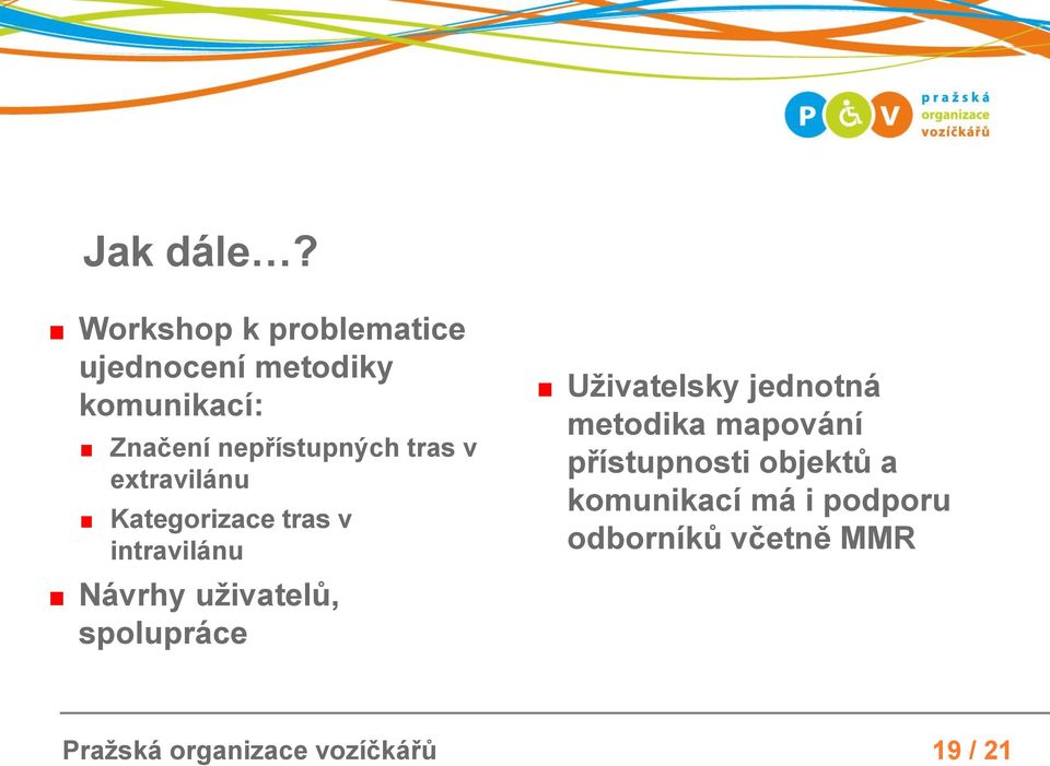 tras v extravilánu Kategorizace tras v intravilánu Návrhy uživatelů,