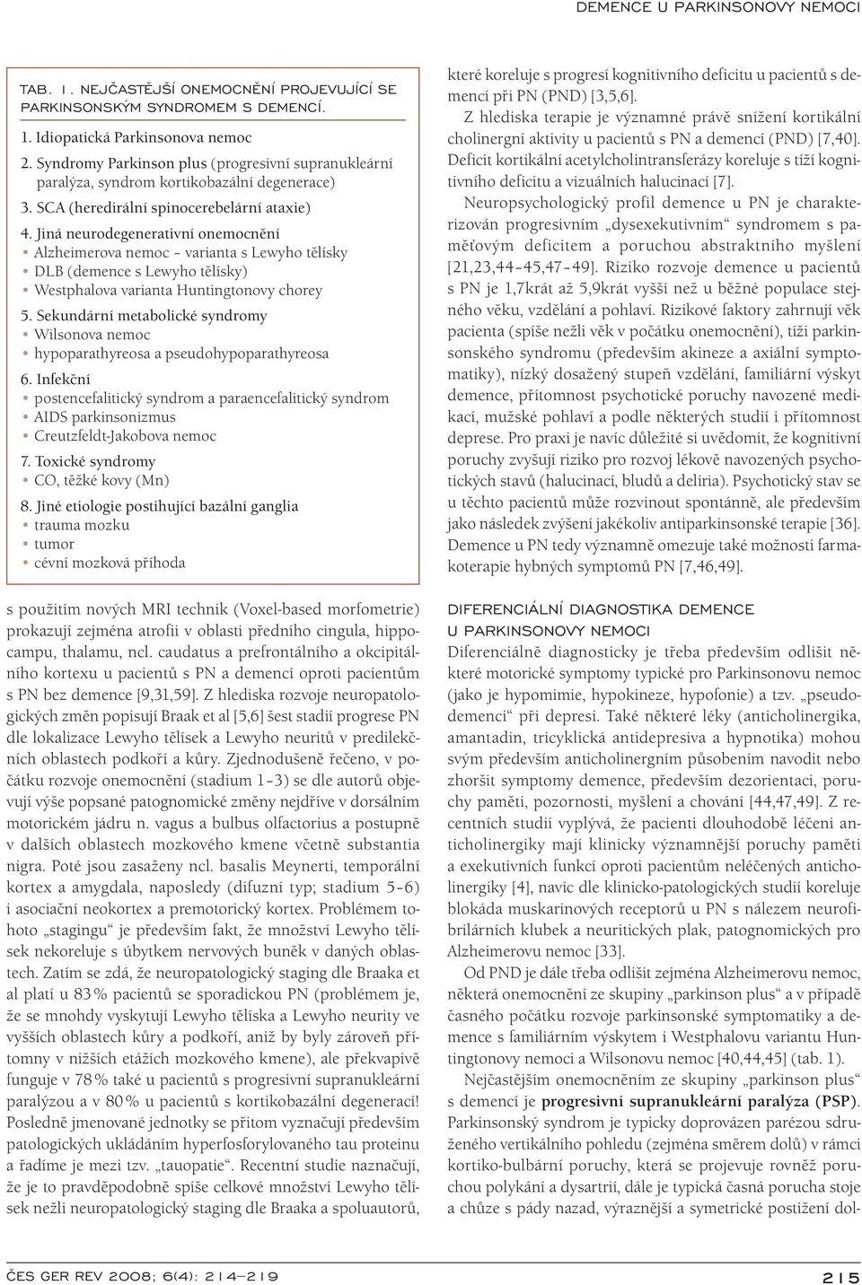 Jiná ne urodegenerativní onemocnění Alzheimerova nemoc vari anta s Lewyho tělísky DLB (demence s Lewyho tělísky) Westphalova vari anta Huntingtonovy chorey 5.
