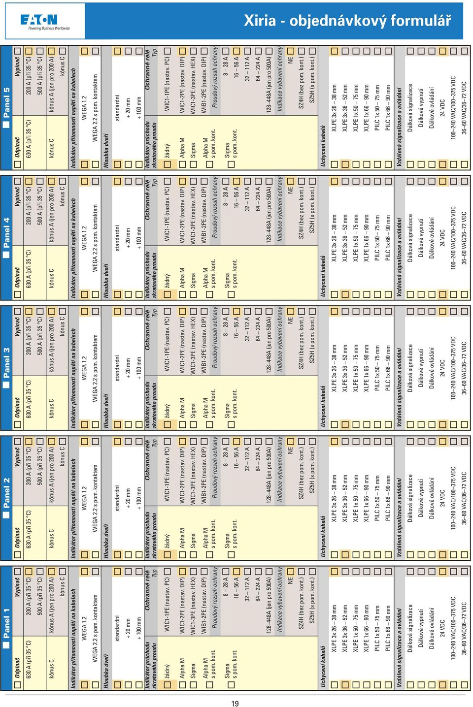 DIP) Sigma WIC1-3PE (nastav. HEX) Alpha M s pom. kont. Sigma s pom. kont. WIB1-2PE (nastav.