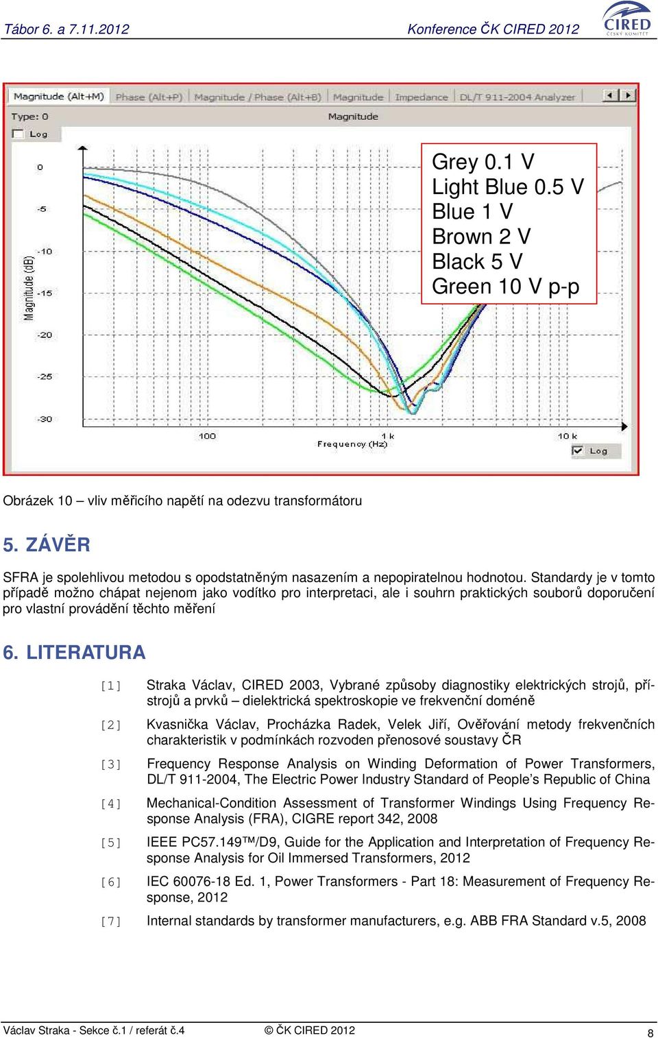 Standardy je v tomto případě možno chápat nejenom jako vodítko pro interpretaci, ale i souhrn praktických souborů doporučení pro vlastní provádění těchto měření 6.