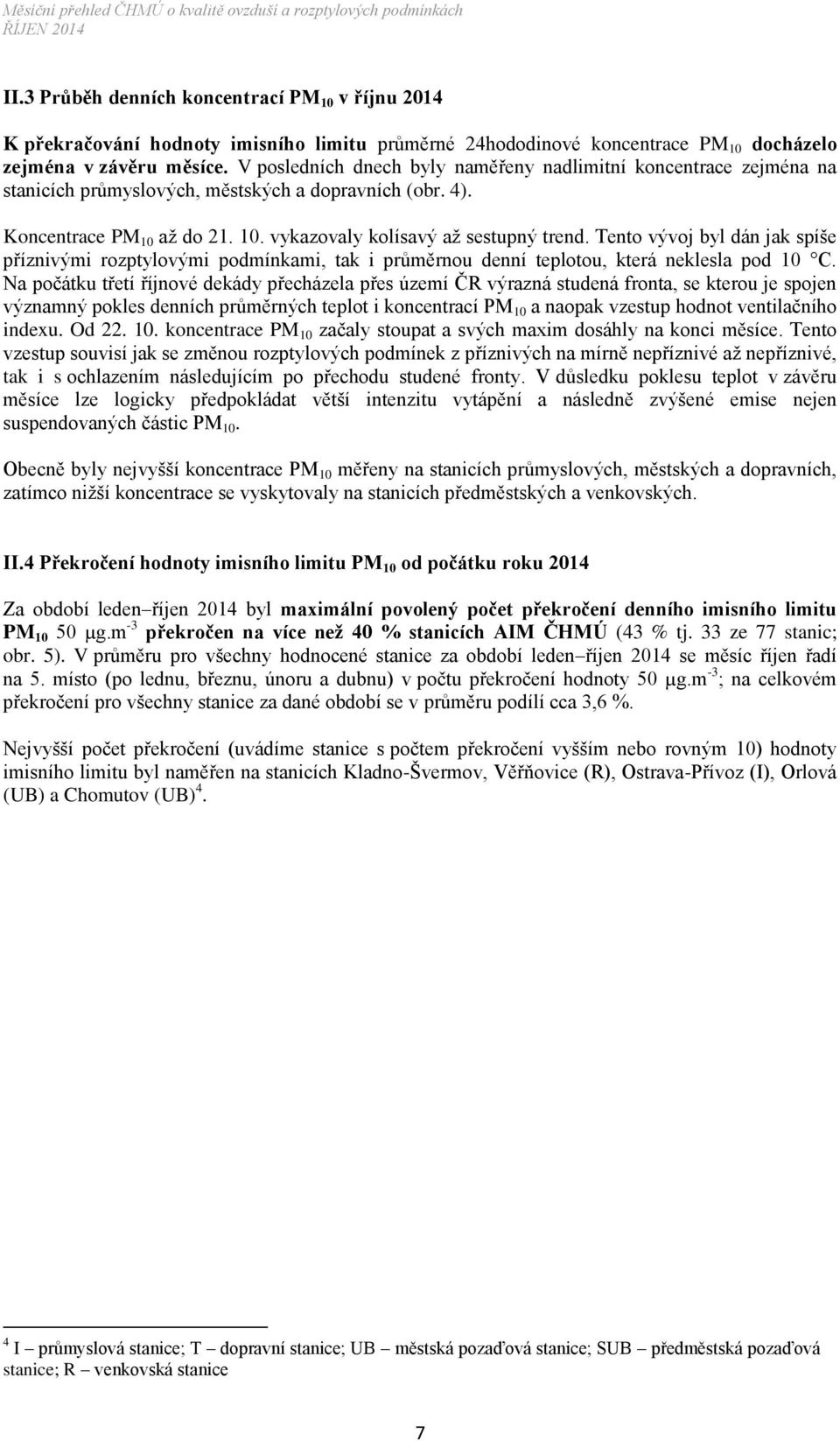 Tento vývoj byl dán jak spíše příznivými rozptylovými podmínkami, tak i průměrnou denní teplotou, která neklesla pod 10 C.