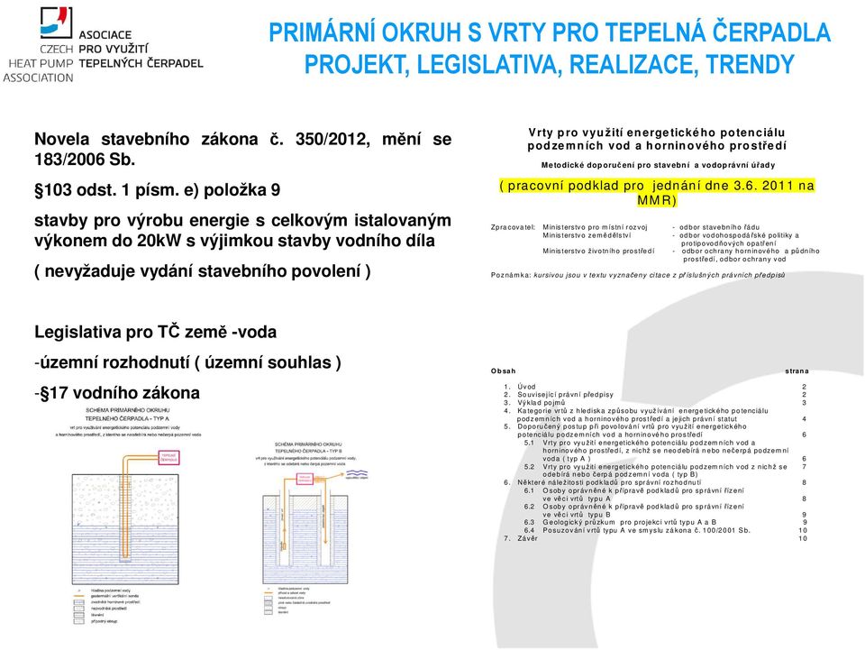 p od ze m n ích vod a h ornin o vého pro stře dí Meto dick é dop oručení pro stav ebn í a vo dop rávní úřad y ( pracovní podklad pro jednání dne 3.6.