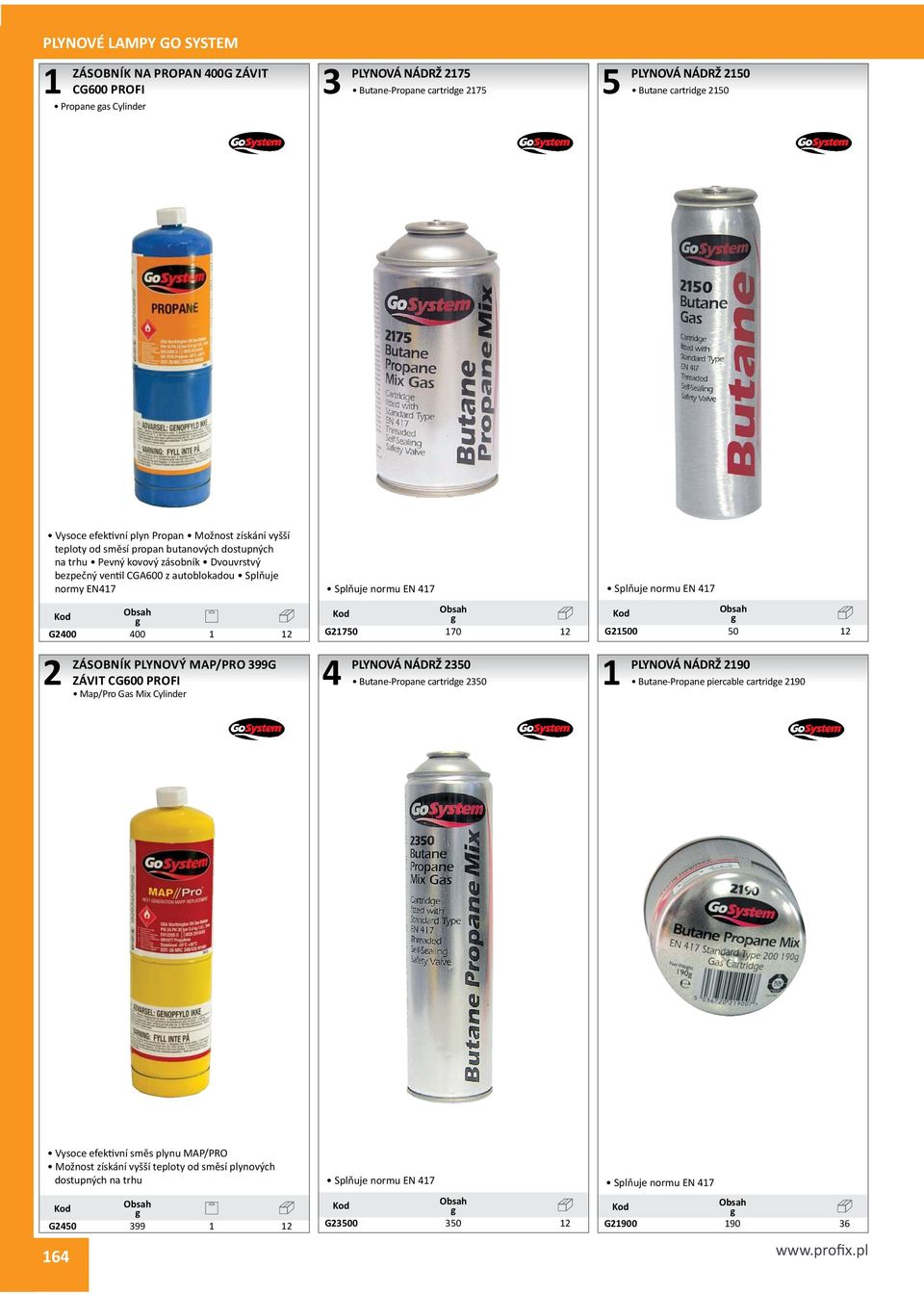 autoblokadou Splňuje normy EN7 G00 00 ZÁSOBNÍK PLYNOVÝ MAP/PRO 99G ZÁVIT CG600 PROFI Map/Pro Gas Mix Cylinder G70 70 PLYNOVÁ NÁDRŽ 0 Butane-Propane cartride 0 G00 0