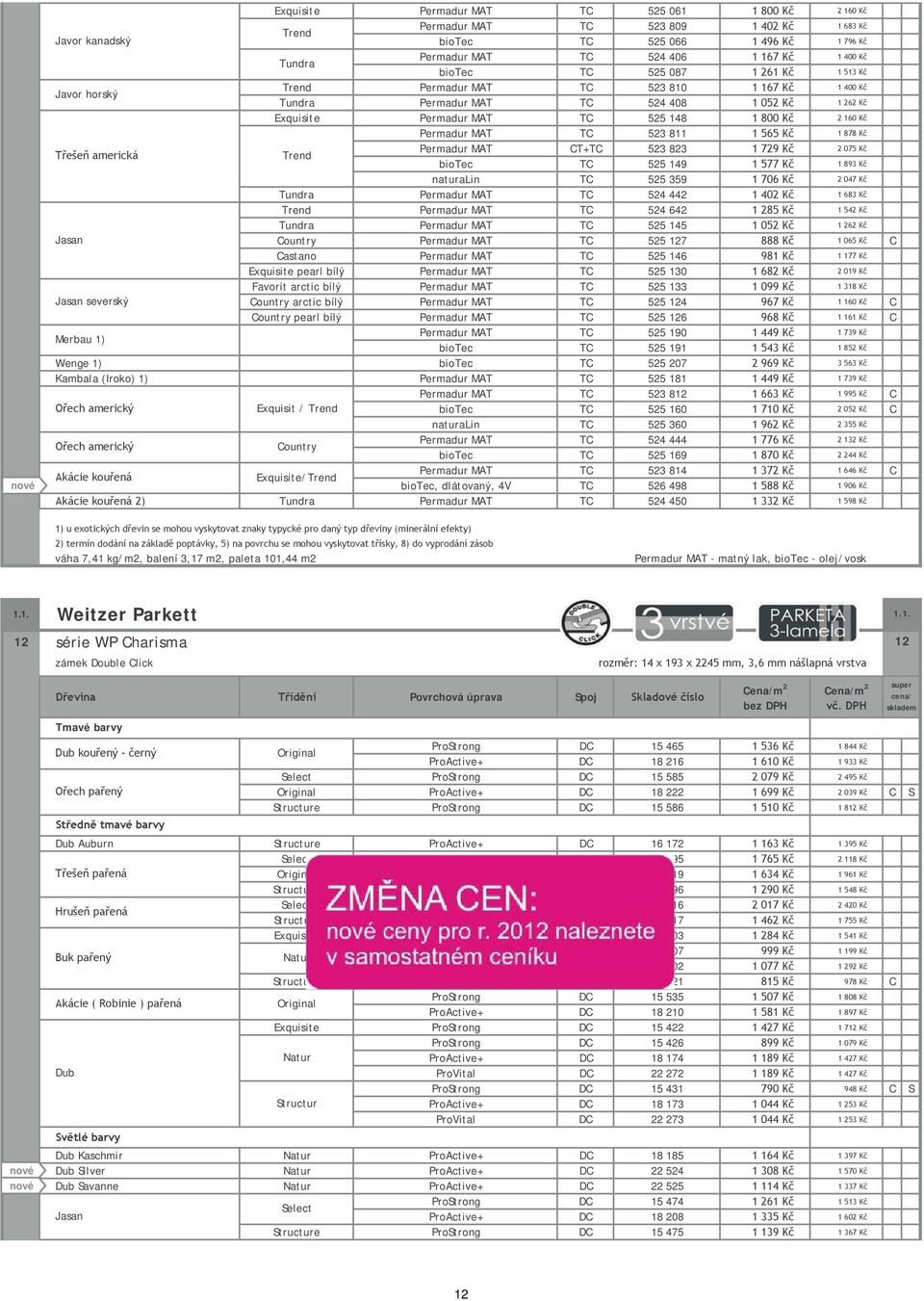 Permadur MAT TC 523 811 1 565 Kč 1 878 Kč Třešeň americká Trend Permadur MAT CT+TC 523 823 1 729 Kč 2 075 Kč biotec TC 525 149 1 577 Kč 1 893 Kč naturalin TC 525 359 1 706 Kč 2 047 Kč Tundra Permadur