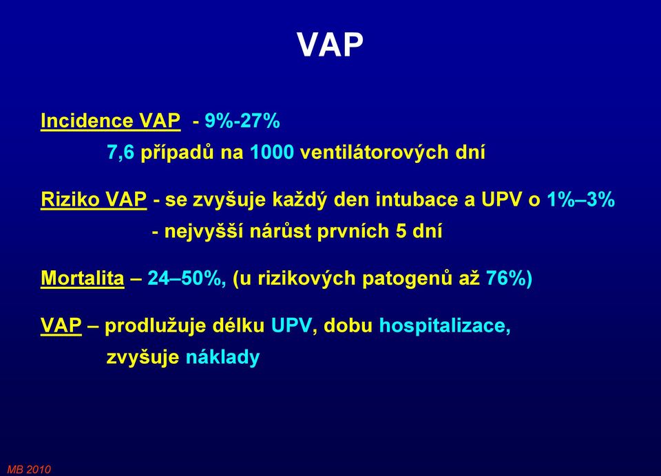 nejvyšší nárůst prvních 5 dní Mortalita 24 50%, (u rizikových