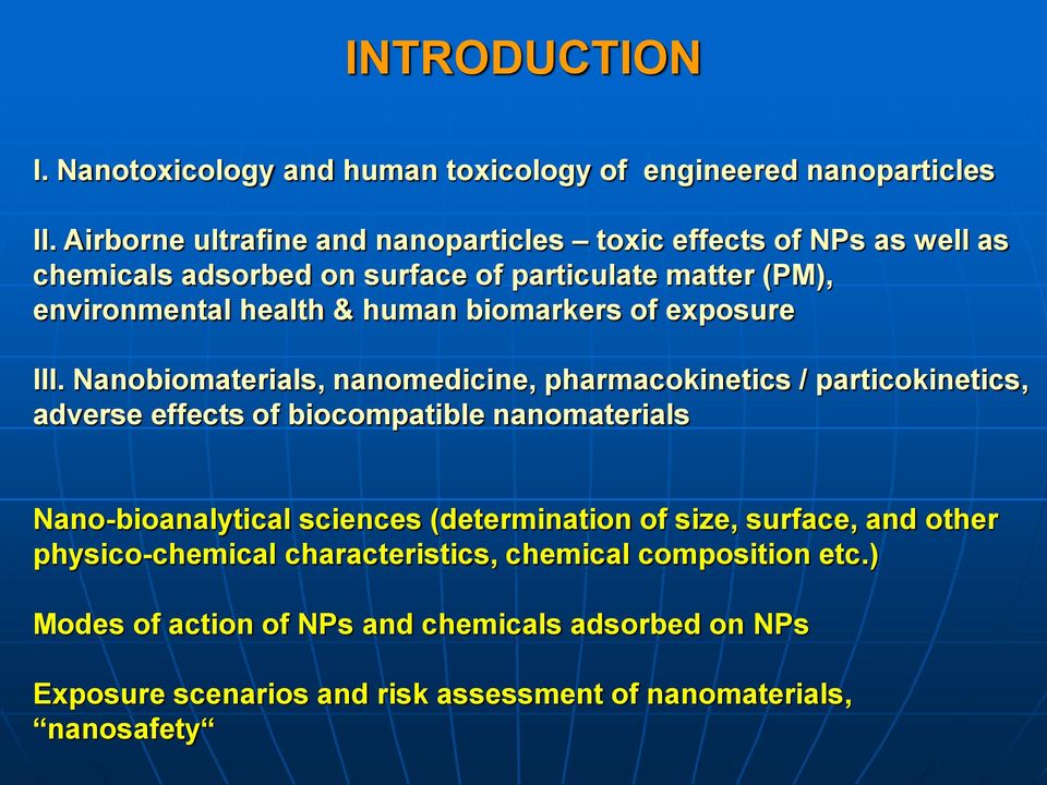 biomarkers of exposure III.