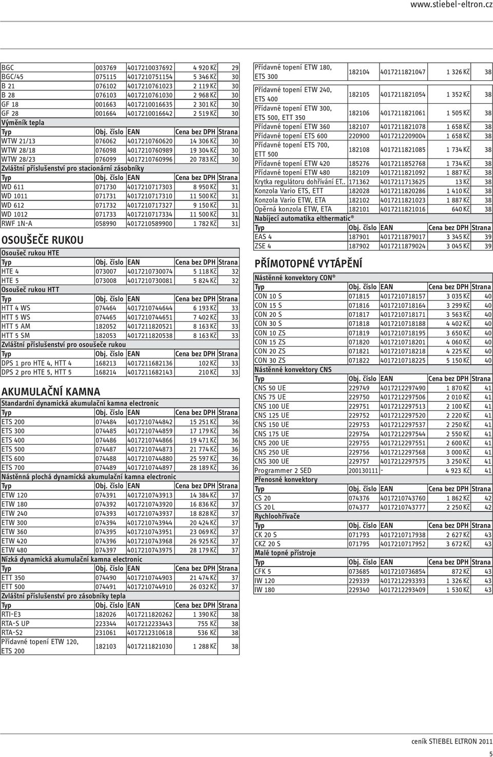 číslo EAN Cena bez DPH Strana WTW 21/13 076062 4017210760620 14 306 Kč 30 WTW 28/18 076098 4017210760989 19 304 Kč 30 WTW 28/23 076099 4017210760996 20 783 Kč 30 Zvláštní příslušenství pro