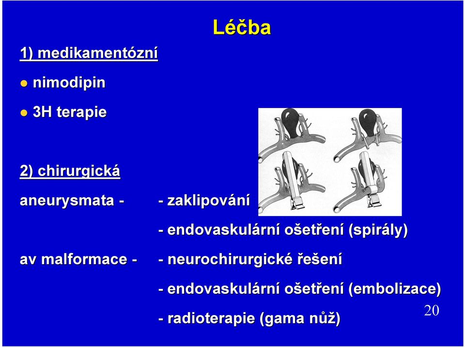 ošetření (spirály) av malformace - - neurochirurgické řešení -