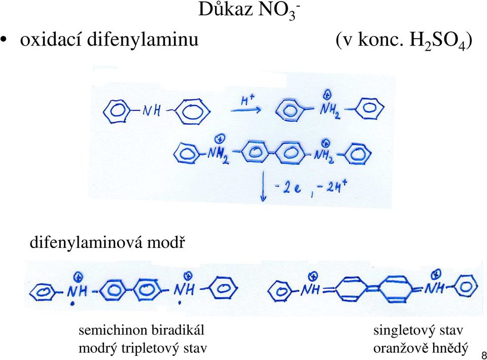 semichinon biradikál modrý tripletový