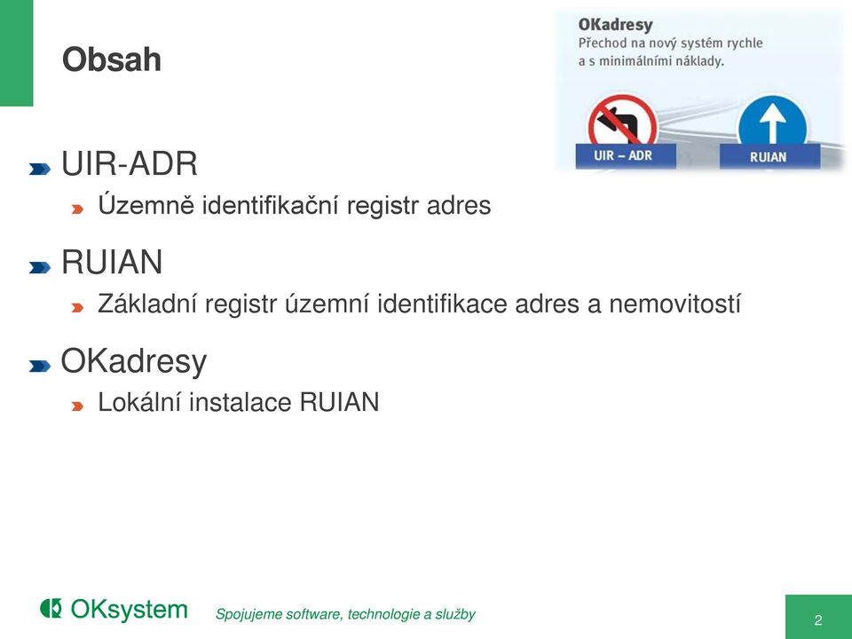 územní identifikace adres a