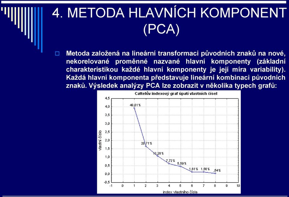 každé hlavní komponenty je její míra variability).