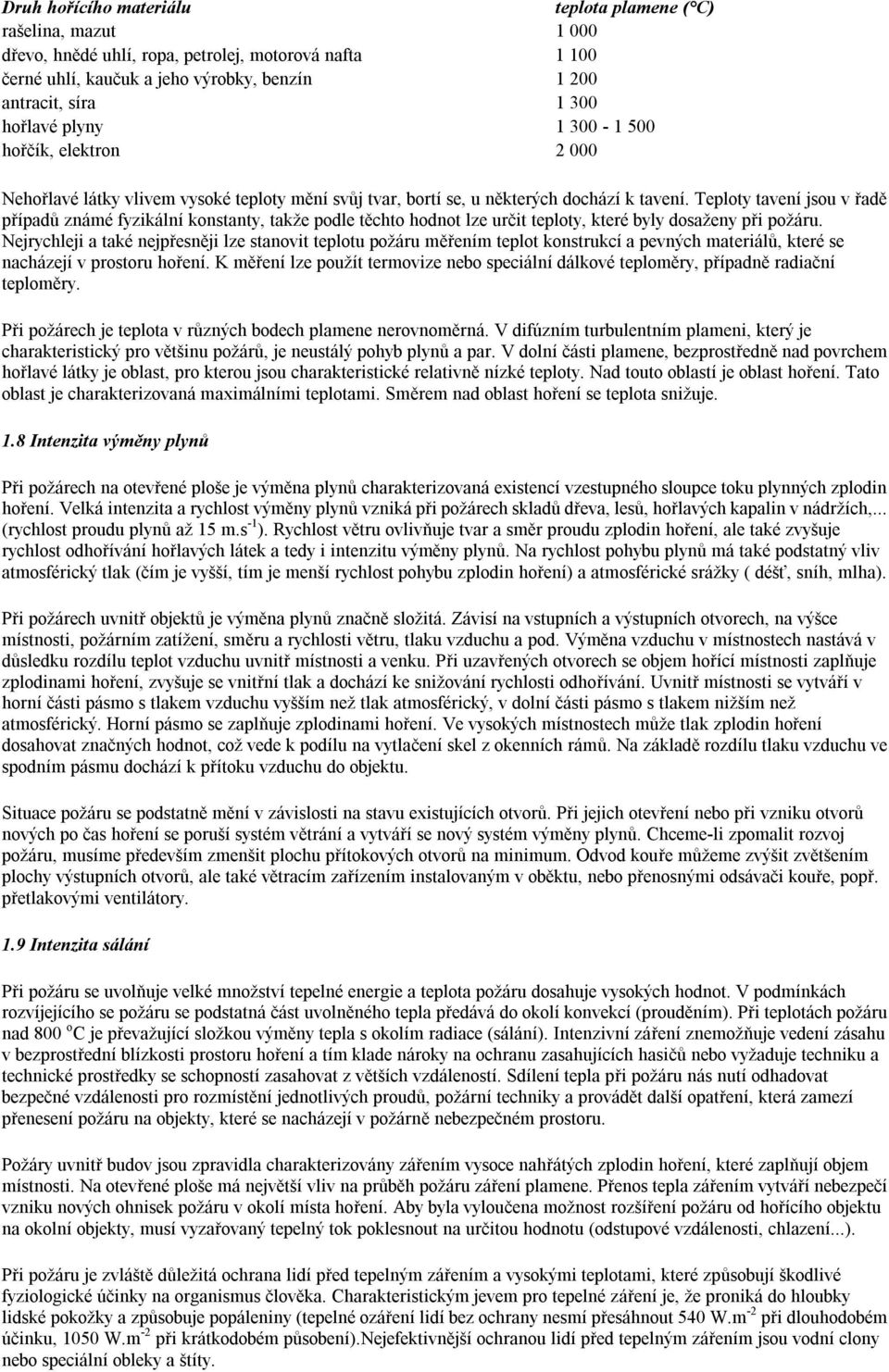 Teploty tavení jsou v řadě případů známé fyzikální konstanty, takže podle těchto hodnot lze určit teploty, které byly dosaženy při požáru.