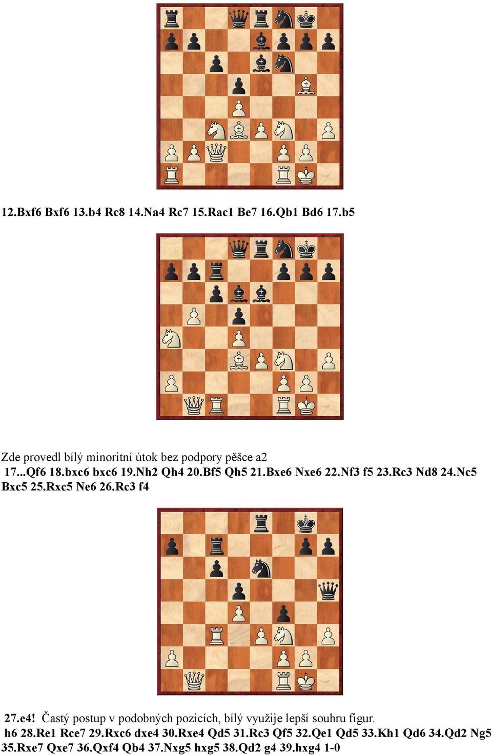 Bxe6 Nxe6 22.Nf3 f5 23.Rc3 Nd8 24.Nc5 Bxc5 25.Rxc5 Ne6 26.Rc3 f4 27.e4!