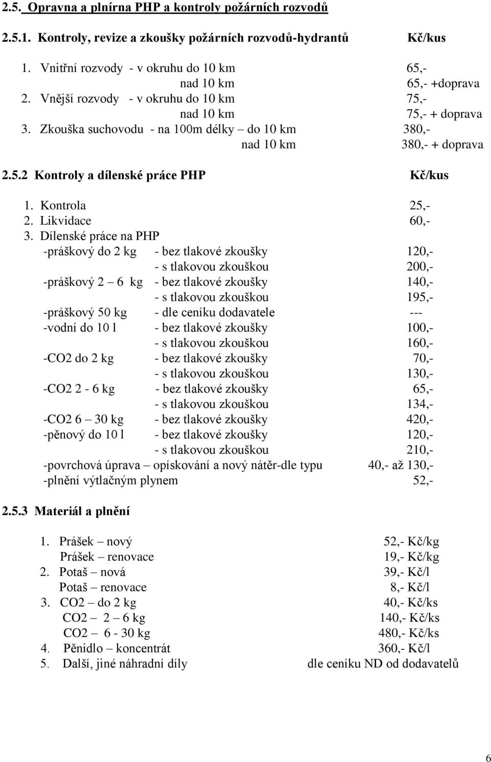 Kontrola 25,- 2. Likvidace 60,- 3.