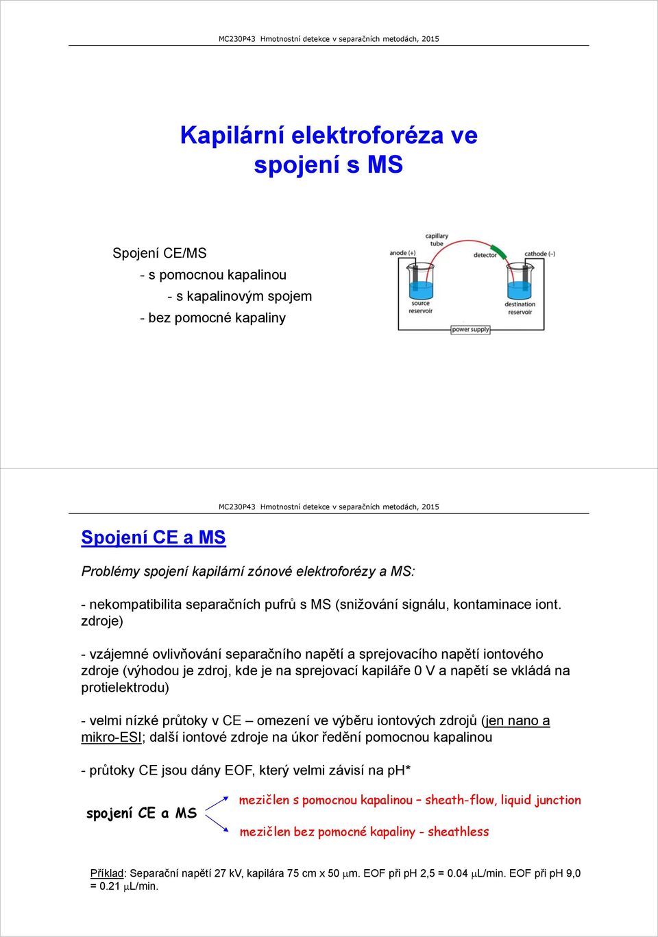 Kapilární elektroforéza ve spojení s MS - PDF Stažení zdarma