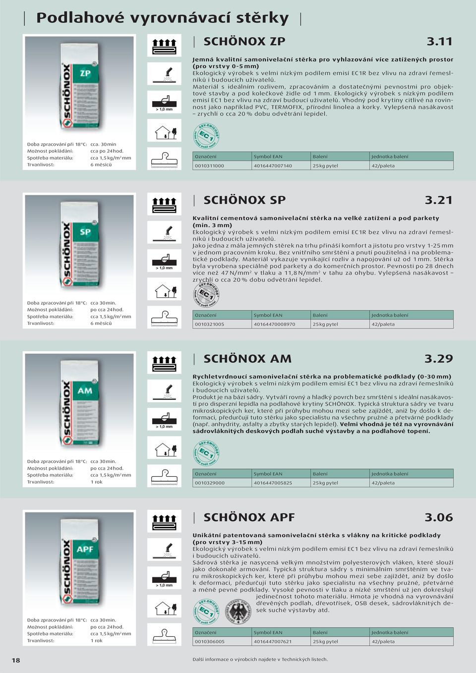 ideálním rozlivem, zpracováním a dostatečnými pevnostmi pro objektové stavby a pod kolečkové židle od 1 mm. Ekologický výrobek s nízkým podílem emisí EC1 bez vlivu na zdraví budoucí uživatelů.