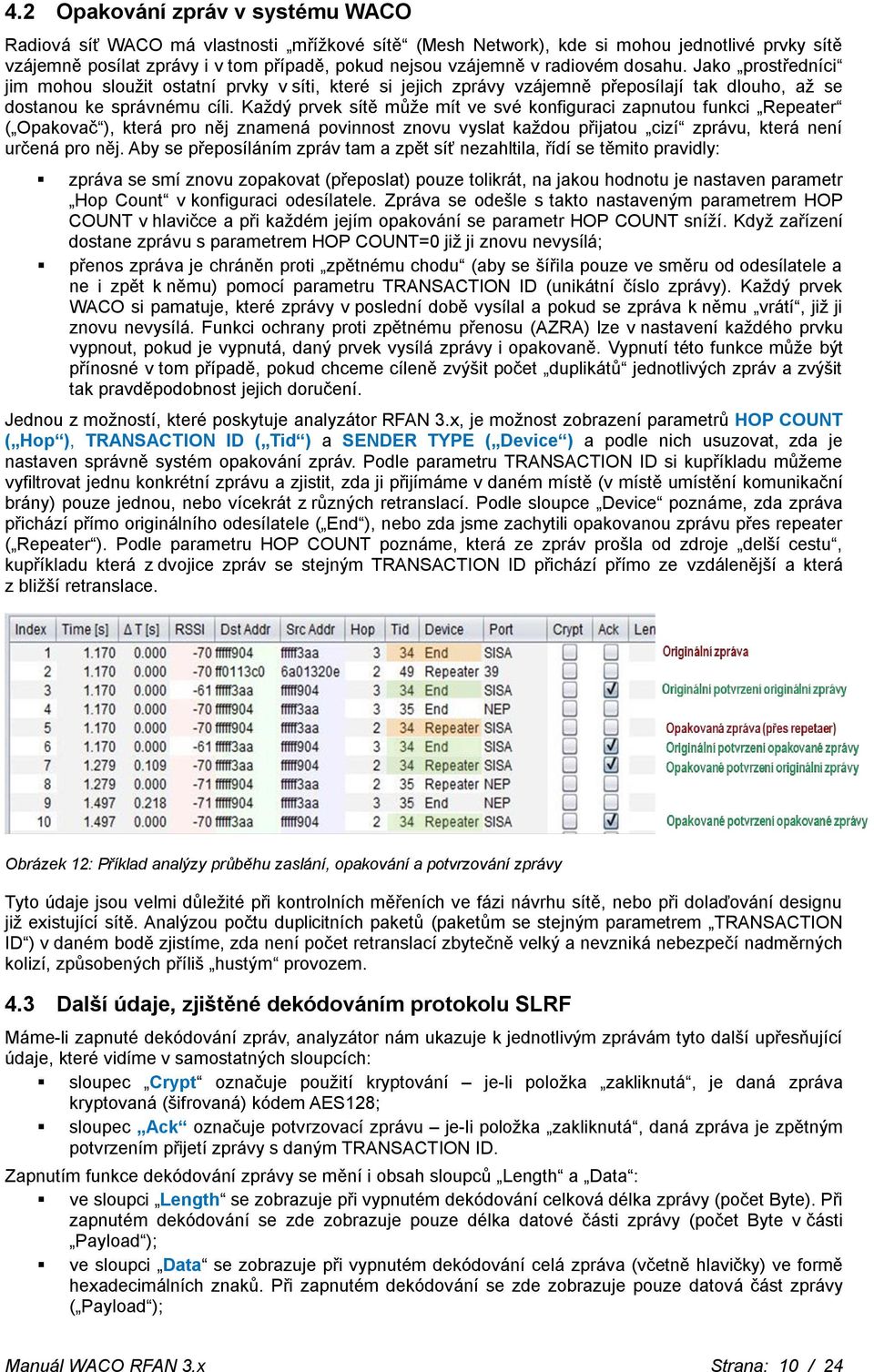 Každý prvek sítě může mít ve své konfiguraci zapnutou funkci Repeater ( Opakovač ), která pro něj znamená povinnost znovu vyslat každou přijatou cizí zprávu, která není určená pro něj.