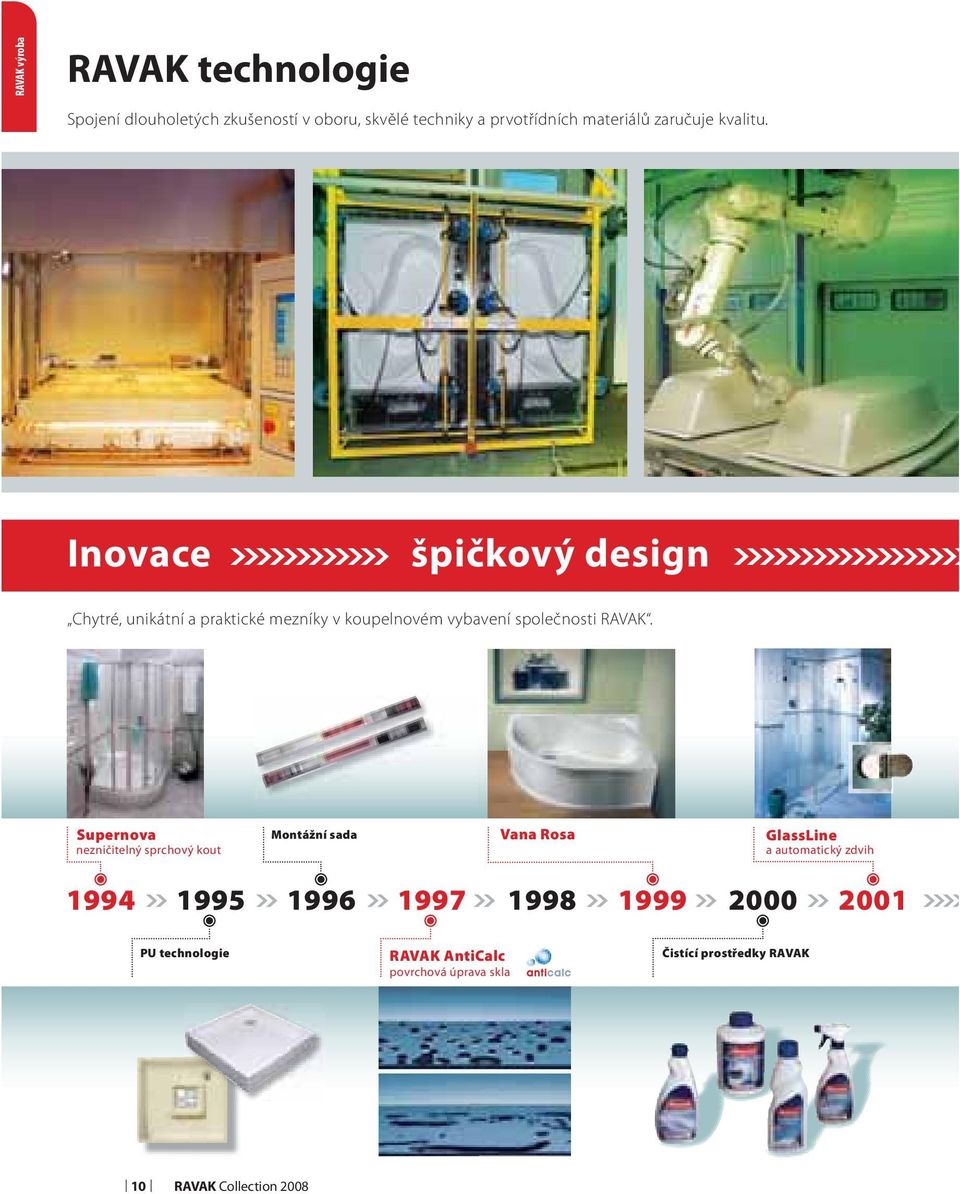 Inovace špičkový design Chytré, unikátní a praktické mezníky v koupelnovém vybavení společnosti RAVAK.