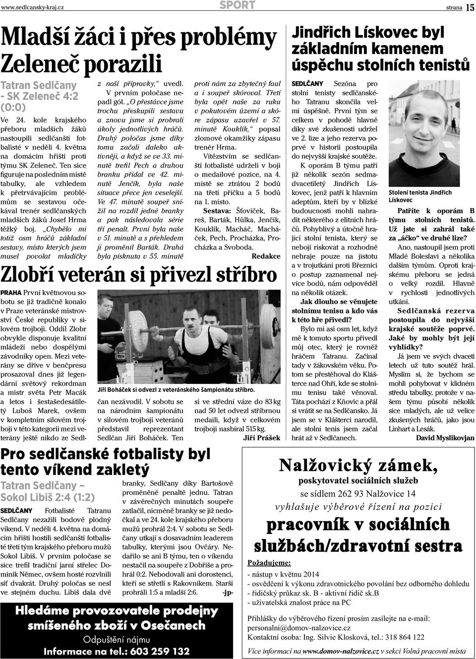 Chybělo mi totiž osm hráčů základní sestavy, místo kterých jsem musel povolat mladíčky PRAHA První květnovou sobotu se již tradičně konalo v Praze veteránské mistrovství České republiky v silovém