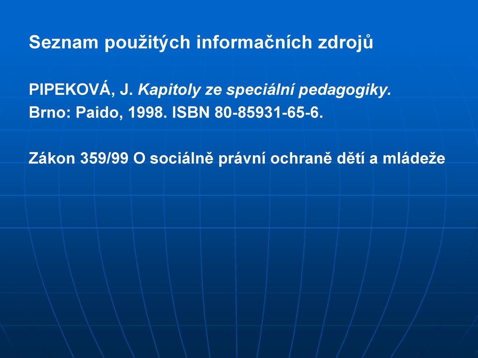 Kapitoly ze speciální pedagogiky.