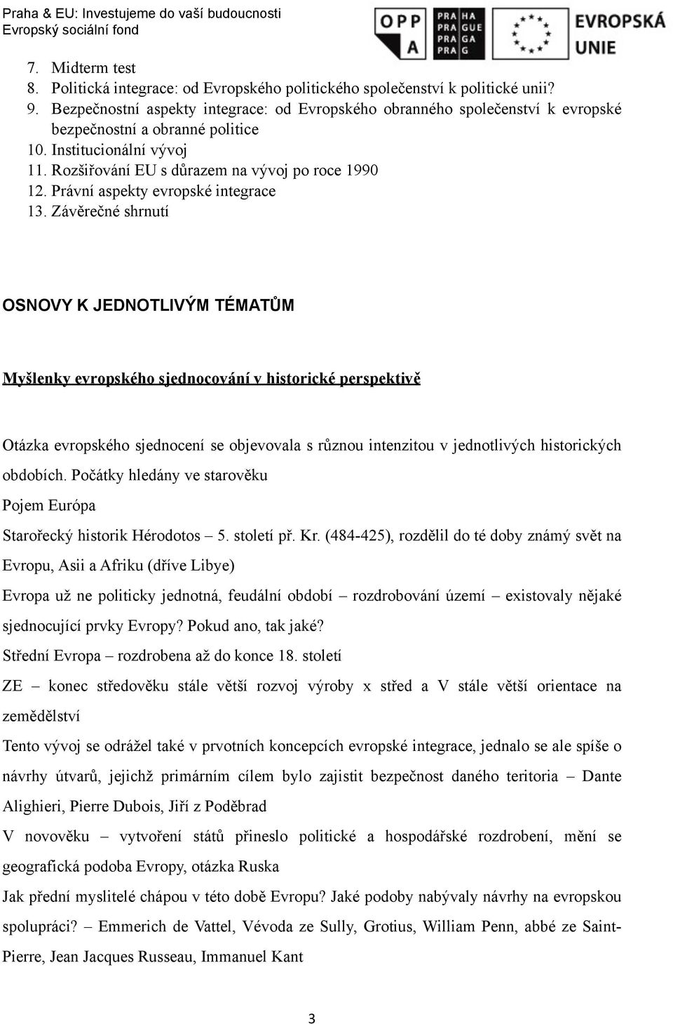Právní aspekty evropské integrace 13.