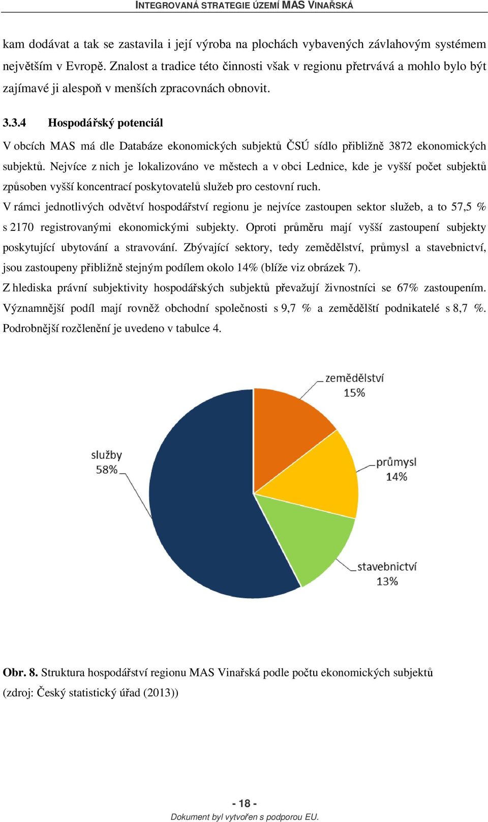 3.4 Hospodářský potenciál V obcích MAS má dle Databáze ekonomických subjektů ČSÚ sídlo přibližně 3872 ekonomických subjektů.