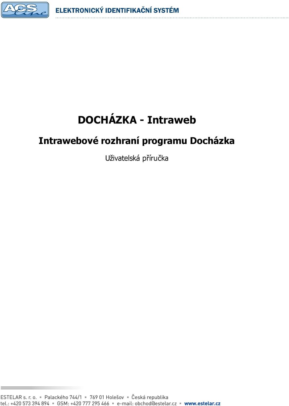 Docházka Uživatelská příručka