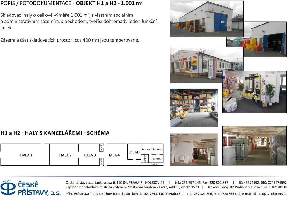 001 m 2, s vlastním sociálním a administrativním zázemím, s obchodem, tvořící