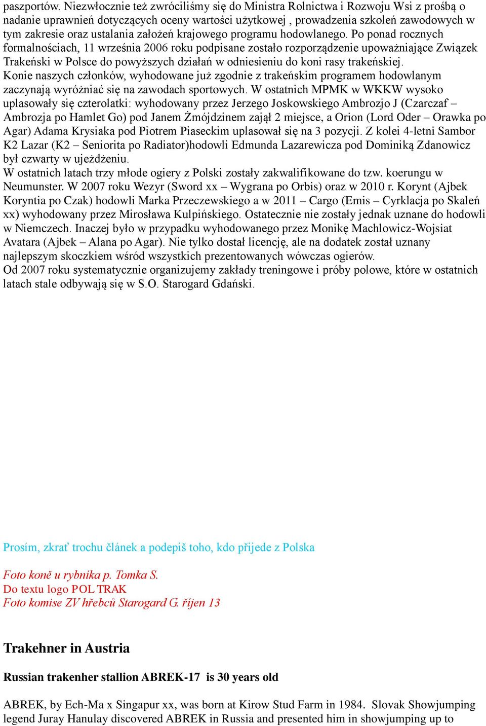 założeń krajowego programu hodowlanego.