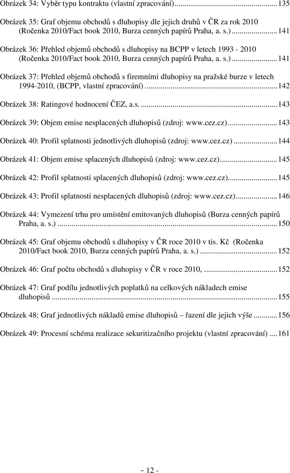 .. 142 Obrázek 38: Ratingové hodnocení ČEZ, a.s.... 143 Obrázek 39: Objem emise nesplacených dluhopisů (zdroj: www.cez.cz)... 143 Obrázek 40: Profil splatnosti jednotlivých dluhopisů (zdroj: www.cez.cz)... 144 Obrázek 41: Objem emise splacených dluhopisů (zdroj: www.