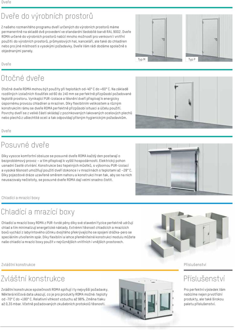 požadavky. Dveře Vám rádi dáme společně s objednanými panely. Dveře Otočné dveře Otočné dveře ROMA mohou být použity při teplotách od-40 C +60 C.