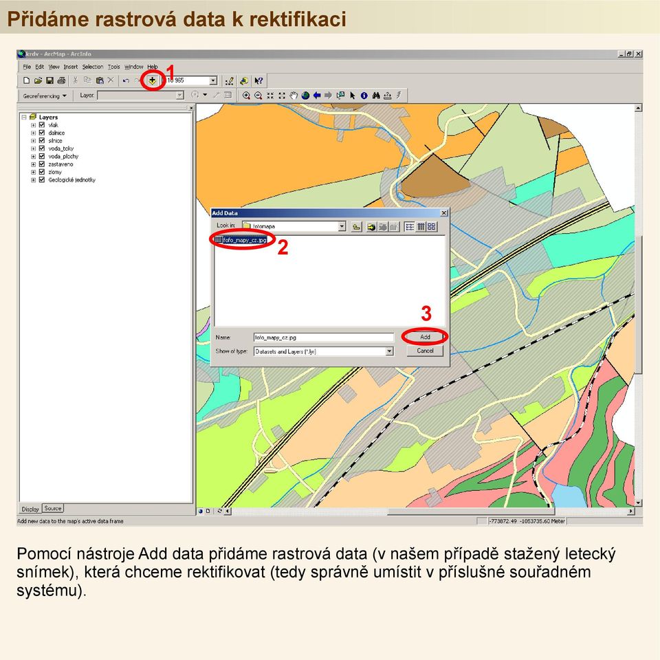 případě stažený letecký snímek), která chceme