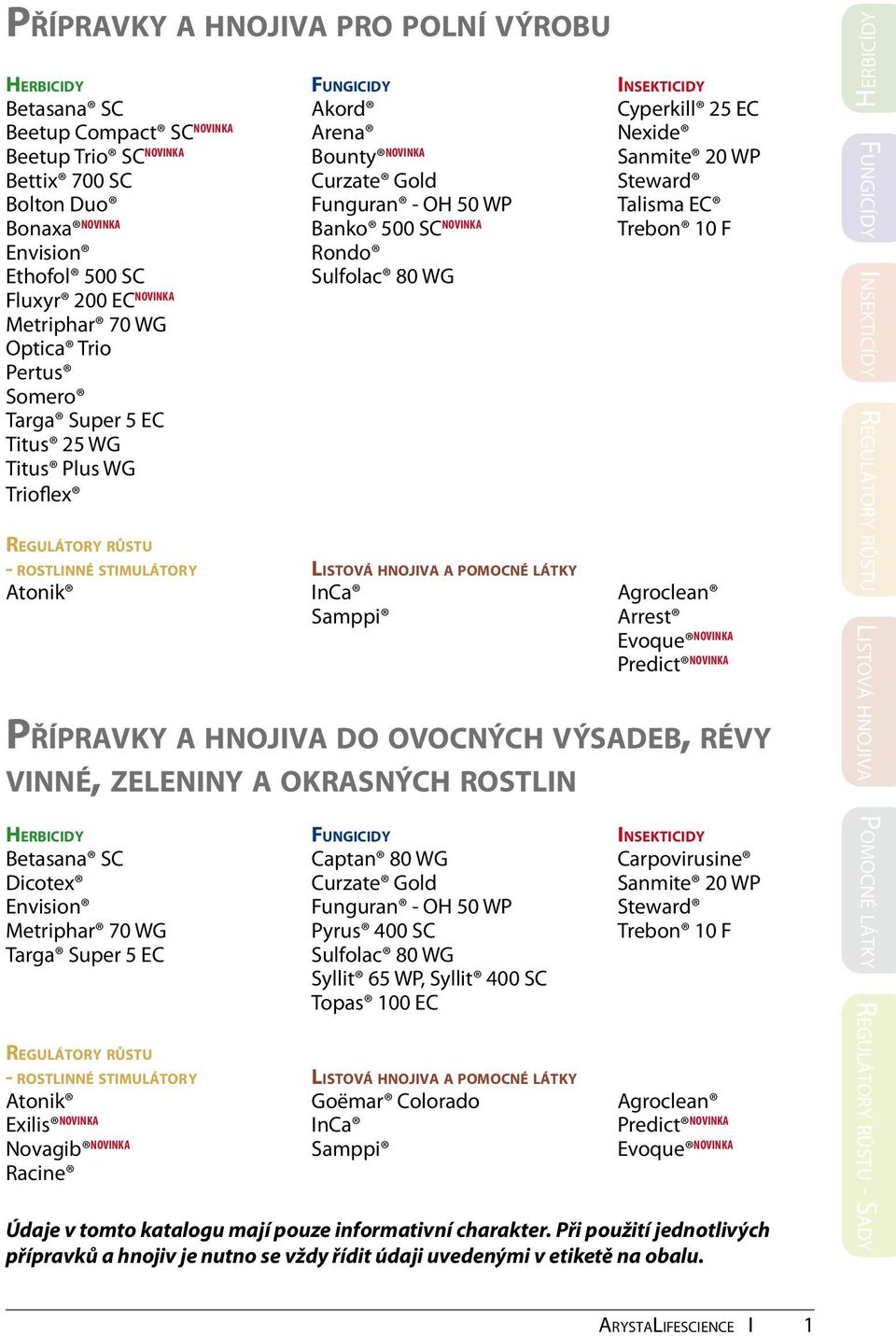 Metriphar 70 WG Optica Trio Pertus Somero Targa Super 5 EC Titus 25 WG Titus Plus WG Trioflex Regulátory růstu - rostlinné stimulátory Listová hnojiva a pomocné látky Atonik InCa Agroclean Samppi