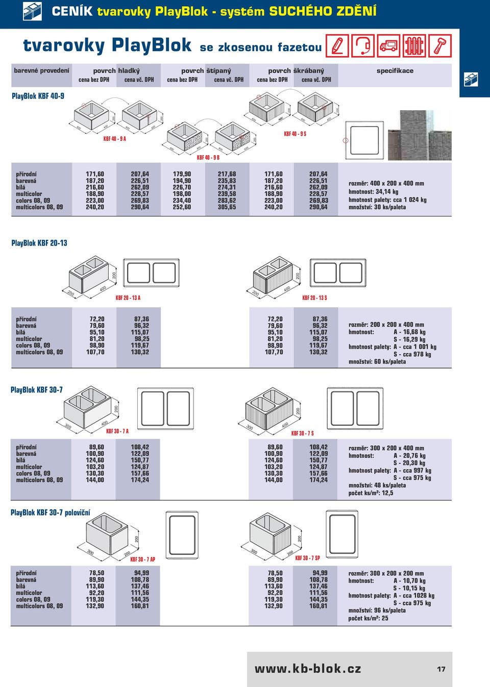 DPH PlayBlok KBF 40-9 200 200 400 400 KBF 40-9 A 400 400 200 200 KBF 40-9 S 400 400 KBF 40-9 B 400 400 s 08, 09 171,60 187,20 216,60 188,90 223,00 240,20 207,64 226,51 262,09 228,57 269,83 290,64