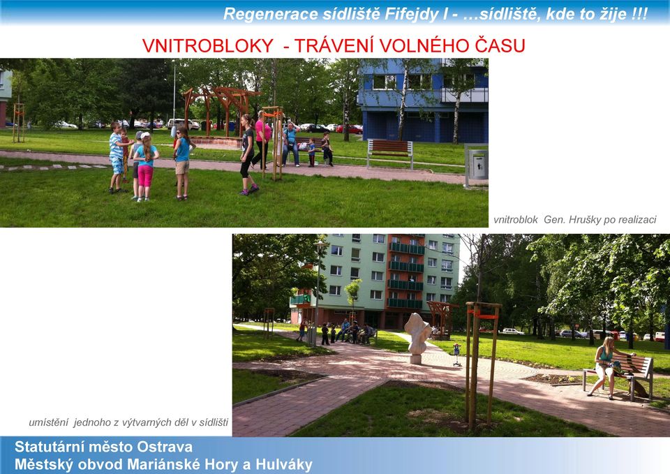 Hrušky po realizaci umístění