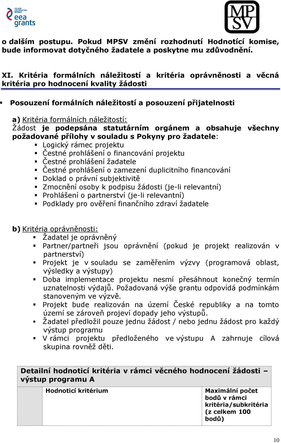 Žádost je podepsána statutárním orgánem a obsahuje všechny požadované přílohy v souladu s Pokyny pro žadatele: Logický rámec projektu Čestné prohlášení o financování projektu Čestné prohlášení